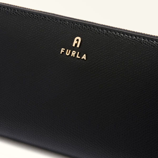 furla portefeuille zip around xl nero close up