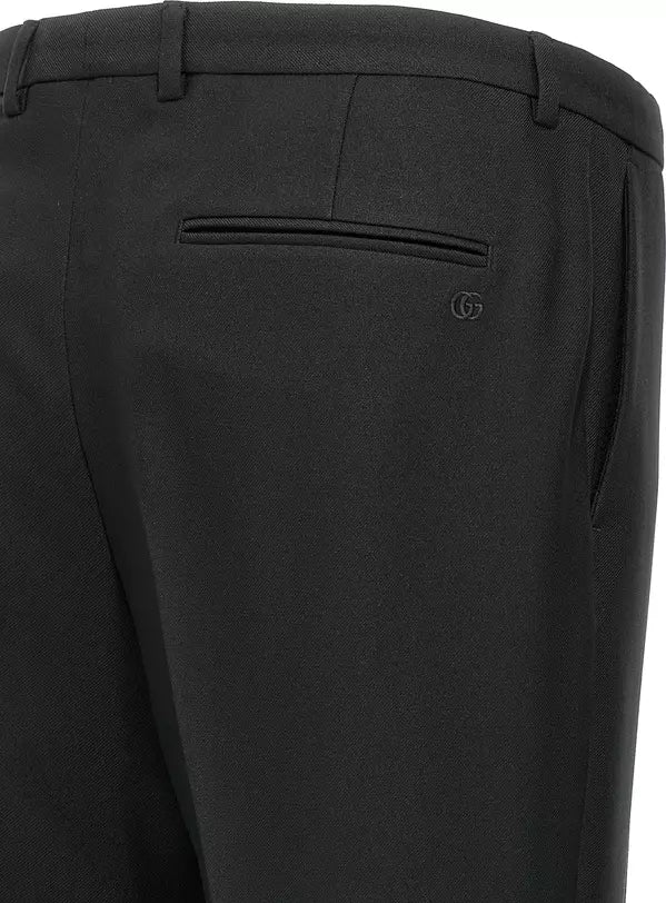 Gucci Black Polyester Casual Pants