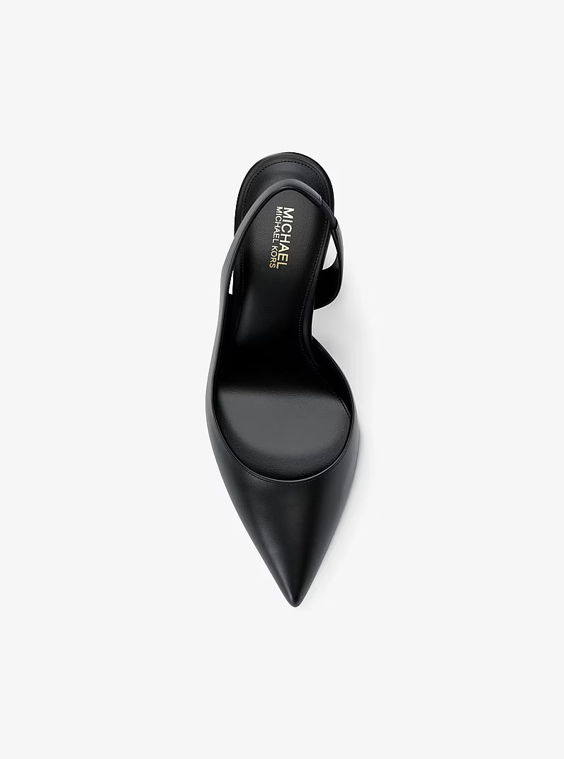 Michael Kors Alina Black Pointed Toe Slingback Pump bovenkant
