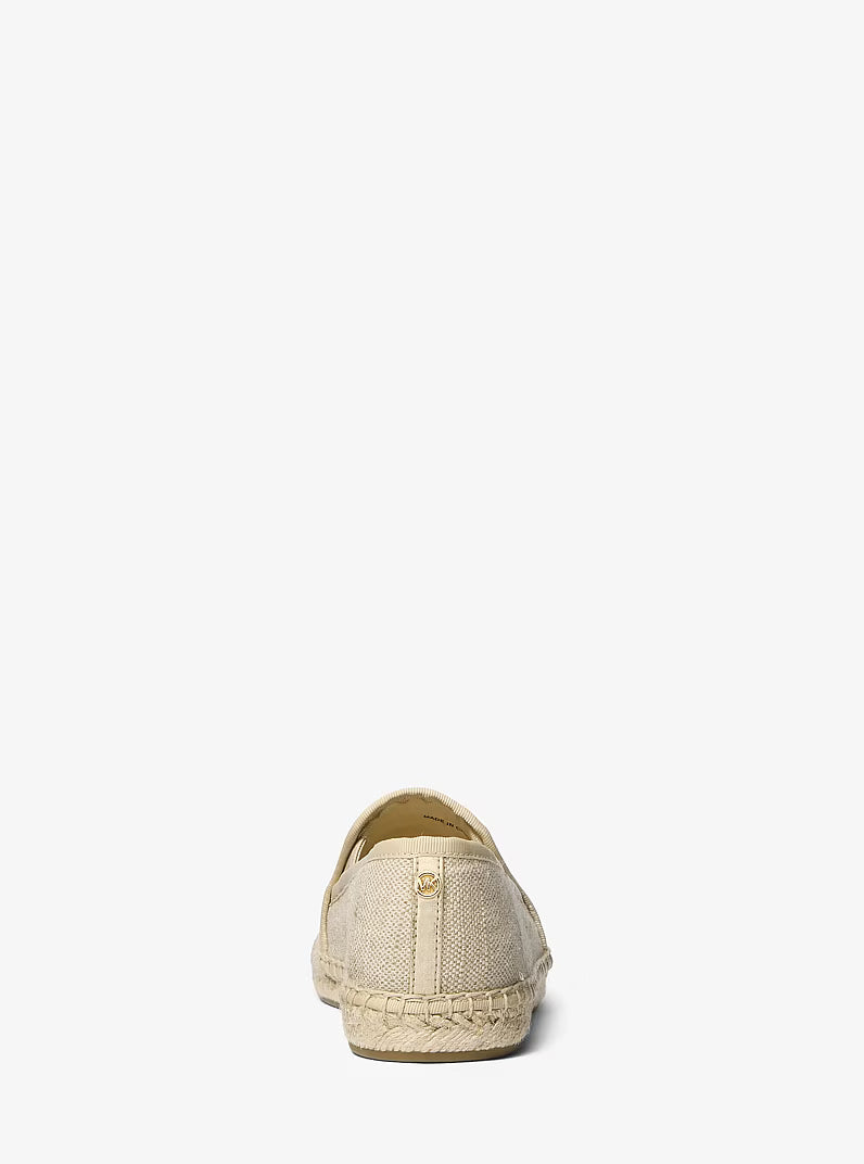 Michael Kors Hastings Metallic Canvas Espadrille in PALEGOLD achterkant