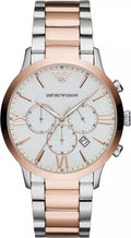 Emporio Armani | Silver and Bronze Steel Chronograph Watch