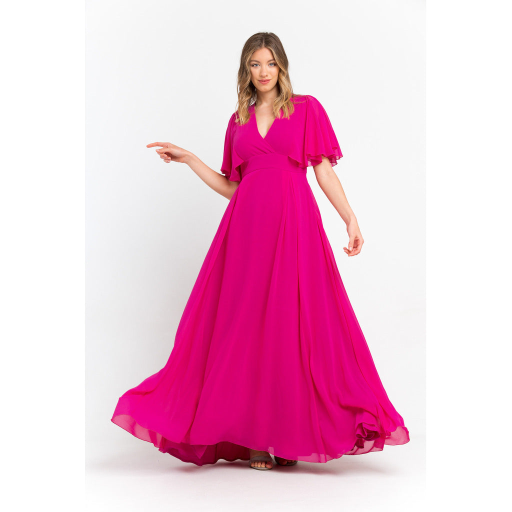 Trussardi roze damesjurk voorkant Made in Italy