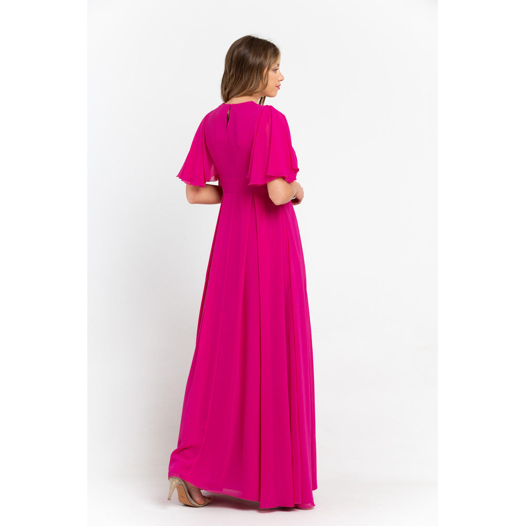 Trussardi roze damesjurk achterkant Made in Italy