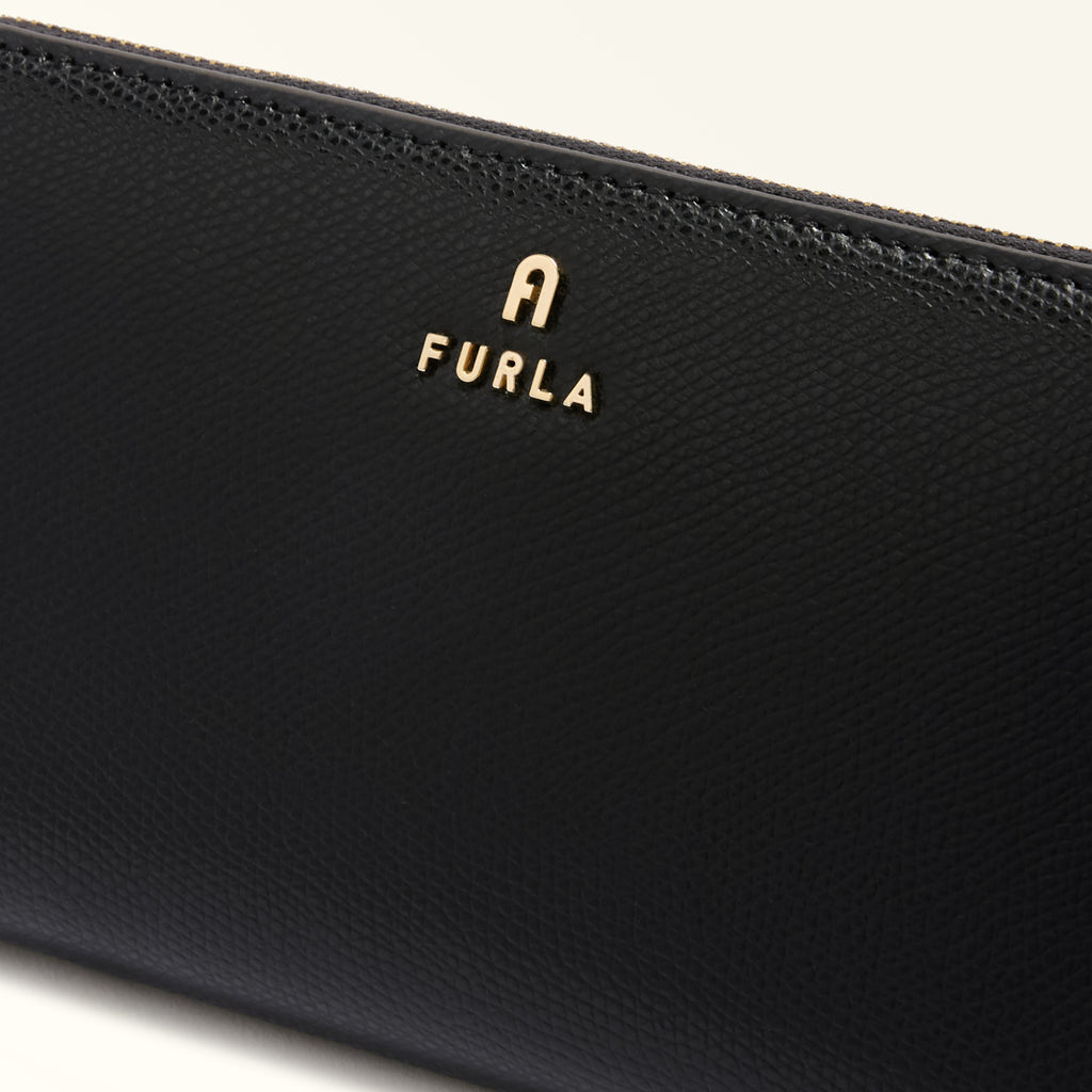 furla portefeuille zip around xl nero close up