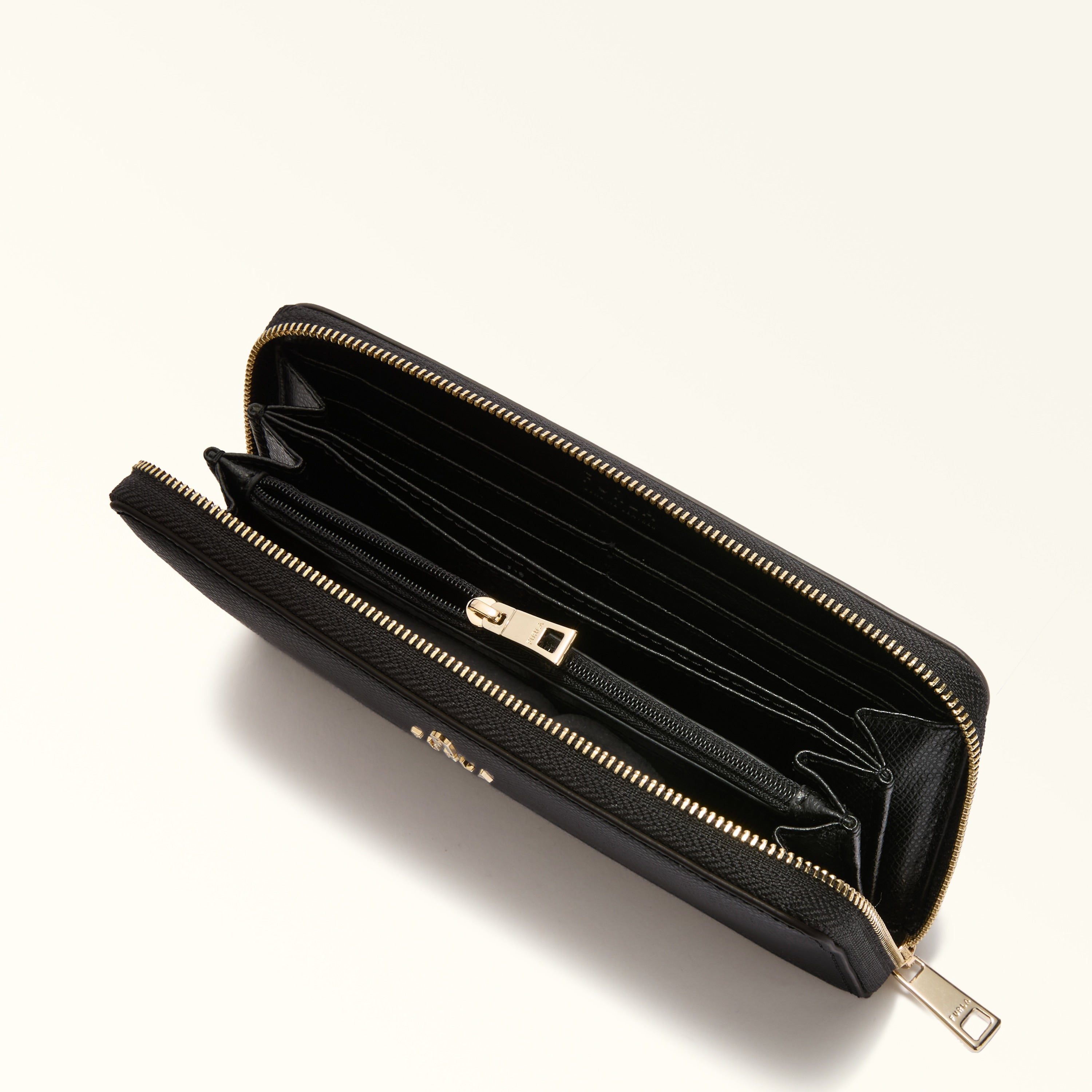 furla portefeuille vrouwen zip around xl nero binnenkant premium afwerking