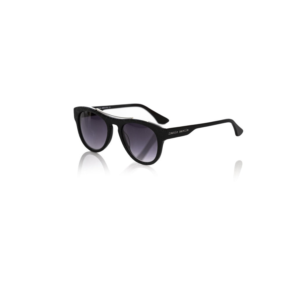 Frankie Morello Black Silver Black Sunglasses