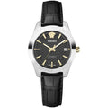 Versace Watch Women | Black & Metal | Leather Bracelet
